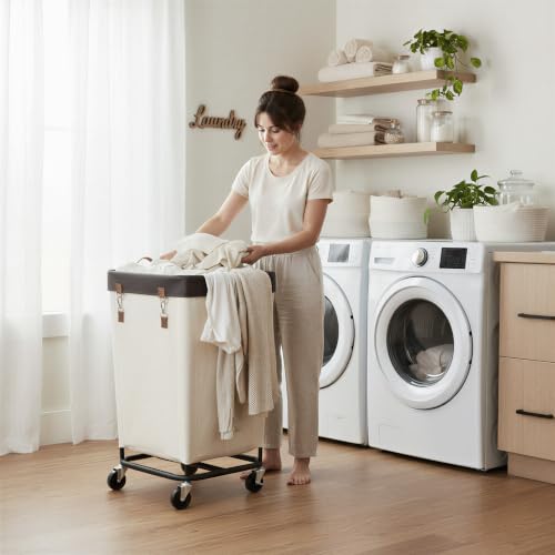 160L Rolling Laundry Basket with Wheels, Large Portable Laundry Hamper