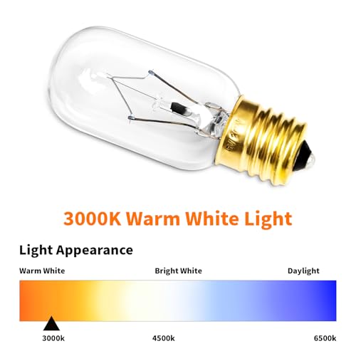 E17 Microwave Light Bulb 125V 30W Dimmable - 2 Pack Warm White