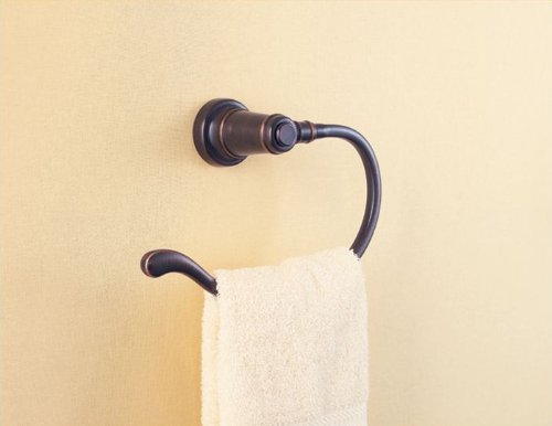 Pfister Ashfield Towel Ring, Hand Towel Holder for Bathroom, Wall-Mounted, Screw-In, Tuscan Bronze Finish, BRBYP0Y