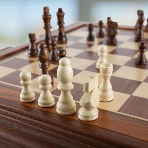 2-in-1 Reversible Chess and Backgammon Game Table with Storage