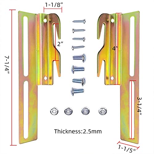 4-Piece Bolt-On to Hook-On Bed Frame Conversion Brackets for Headboards