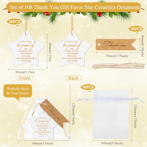 Inbagi 108 Pcs Be Proud of the Work You Do Christmas Ornaments - Coworkers Gift Set