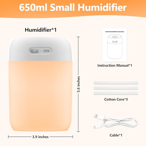 Plant Humidifier 650ml with Colorful Lights for Indoor Plants and Desk