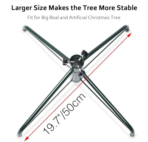 Folding Metal Christmas Tree Stand - 19.7 Inch Base for 8ft Trees