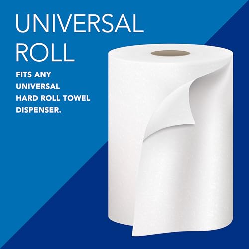 Commercial Hard Roll Paper Towels - White, 800 ft Rolls (6 Pack)