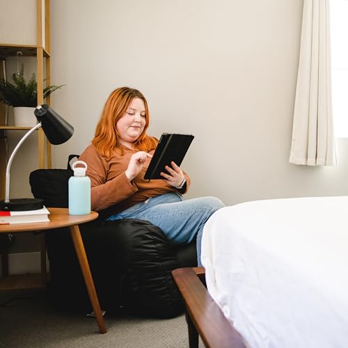 Dorm Bean Bag Chair with Drink Holder and Pocket - Durable Adult Seating