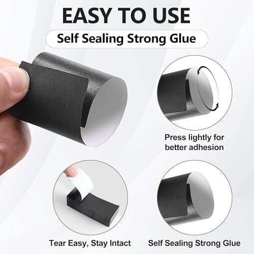 500 Pcs Black Self-Adhesive Napkin Bands for Silverware Wraps