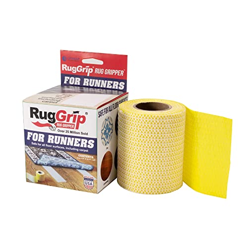 Double Sided Non-Slip Rug Tape, Reusable Carpet Grip Roll 4in x 25ft