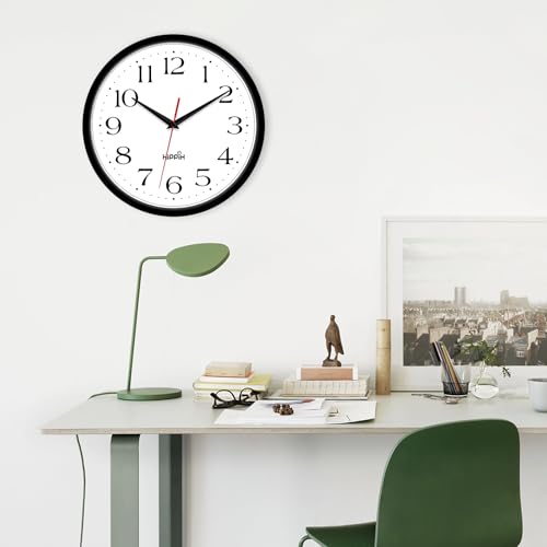 10-Inch Silent Wall Clock - 2 Pack Non-Ticking Battery Operated Analog Clock