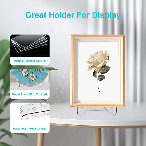 3-Inch Clear Acrylic Display Stand, 60-Degree Angled Easel Holder (2-Pack)