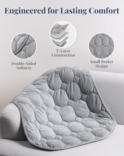 7lb Weighted Lap Blanket, 24"x29" Ultra-Soft Crystal Velvet Sensory Pad