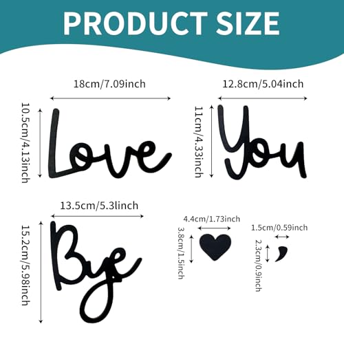 Love You Bye 3D Wooden Wall Sign for Entryway and Above-Door Decor