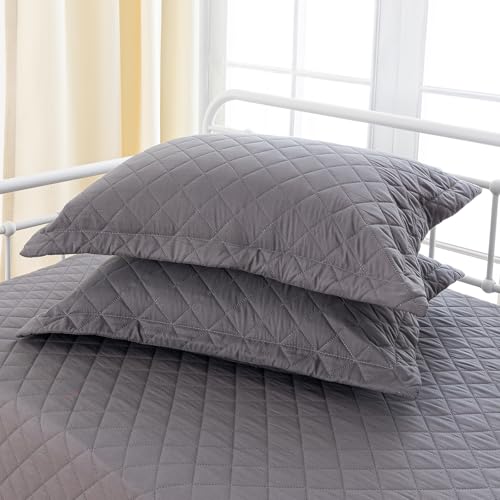 5-Piece Twin Daybed Cover Set - Quilted Microfiber Bedding with Shams, Gray