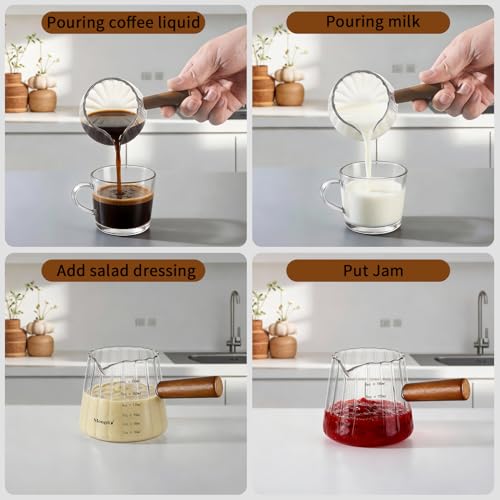 Mongdio 6oz Espresso Shot Glass with Wooden Handle - 1-Pack