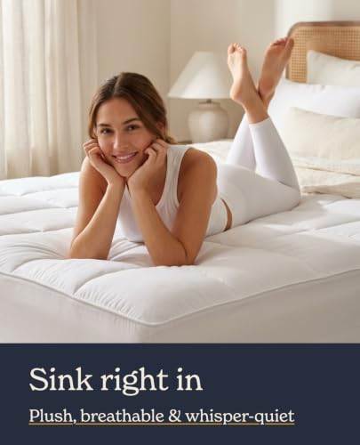 Queen Mattress Pad - Soft Pillowtop, Breathable & Noiseless