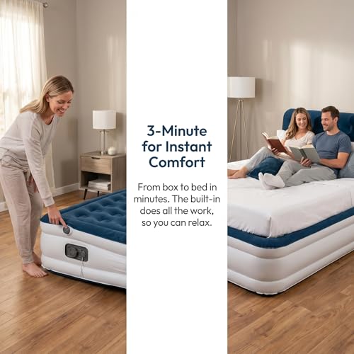 Queen Air Mattress with Built-In Pump - 16 Inch Raised Inflatable Bed