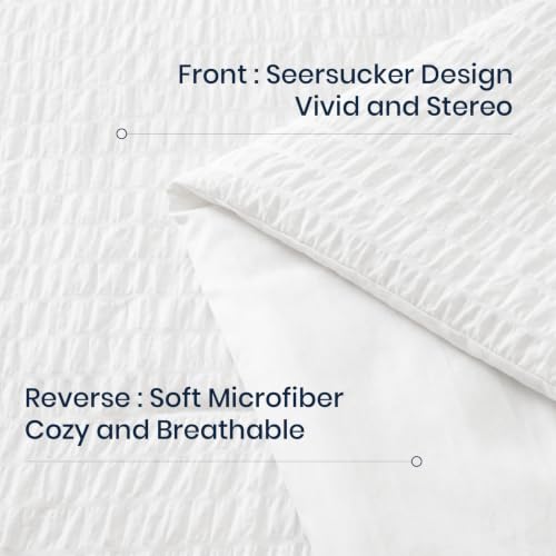 Queen Seersucker Comforter Set - 3PC Lightweight Bedding
