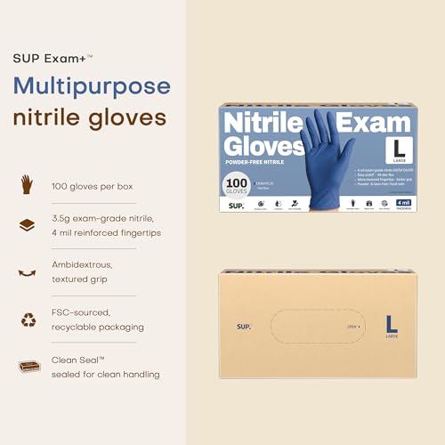 Blue Nitrile Disposable Exam Gloves - Powder-Free, Food Safe & Latex-Free