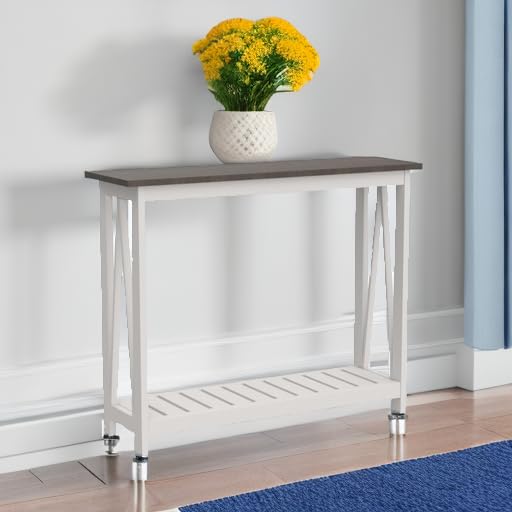 Rustic Farmhouse Console Table, 40-Inch Narrow Entryway Sofa Table