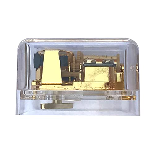 Clear Acrylic Wind-Up Music Box with 18-Note Sankyo Musical Movement