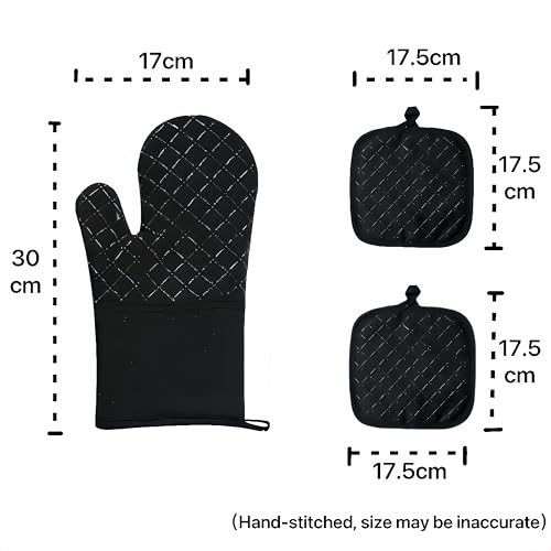 4-Piece Heat-Resistant Oven Mitts and Pot Holders Set - Non-Slip Silicone