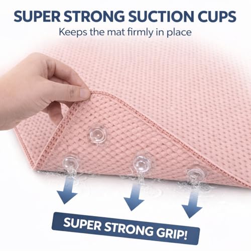 Extra Large Non-Slip Bathtub Mat, 36 x 17 Inch Soft Foam Tub Mat