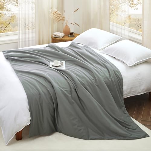Grey Cotton Duvet Cover for Weighted Blanket 60"x80" - Soft & Breathable