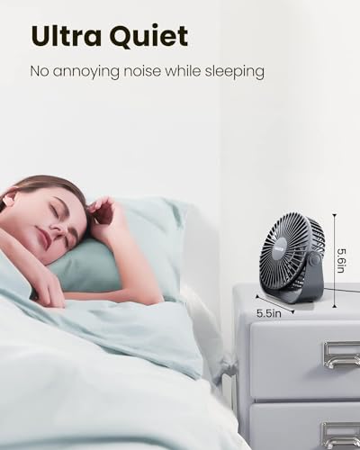 USB Desk Fan 3-Speed Quiet Portable Personal Table Fan for Office