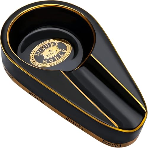 Ceramic Cigar Ashtray for Patio and Home - Heat-Resistant Single Slot