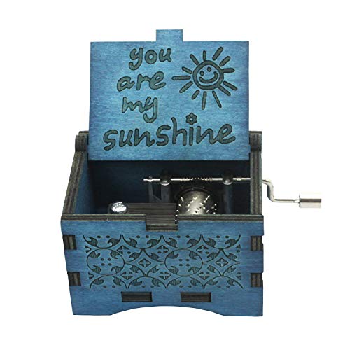 Hand-Cranked Wooden Music Box - You Are My Sunshine Keepsake Gift