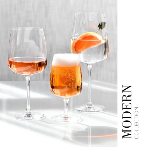 Set of 4 Stemmed Crystal Water Glasses, 11.2 oz Elegant Goblets