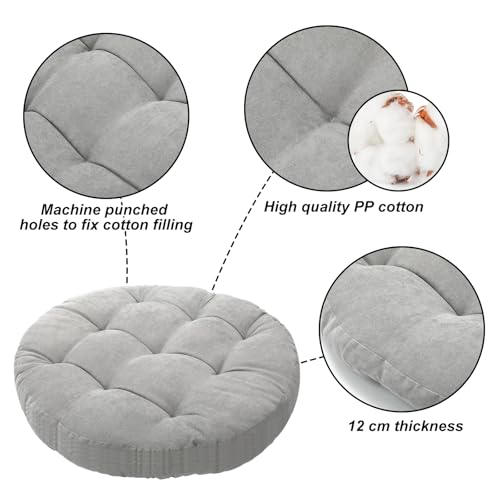 35-Inch Extra Large Round Floor Pillow, Thick Corduroy Meditation Cushion