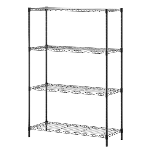 4-Tier Wire Shelf 36" x 14" x 54" Black Heavy-Duty Storage Rack