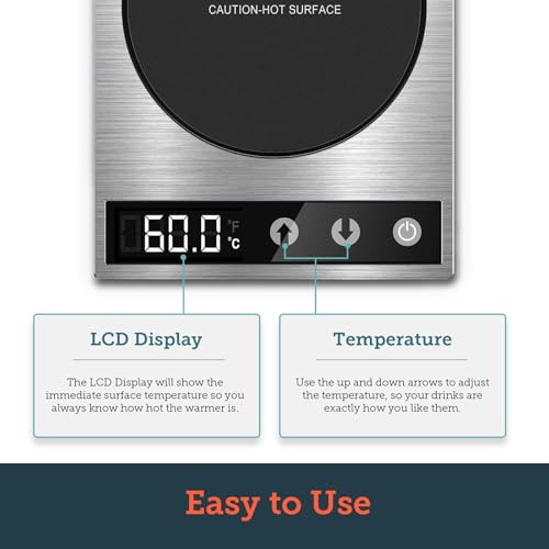 Cosori Solid Coffee Mug Warmer for Desk & Office - Precise 1°F Temperature Control