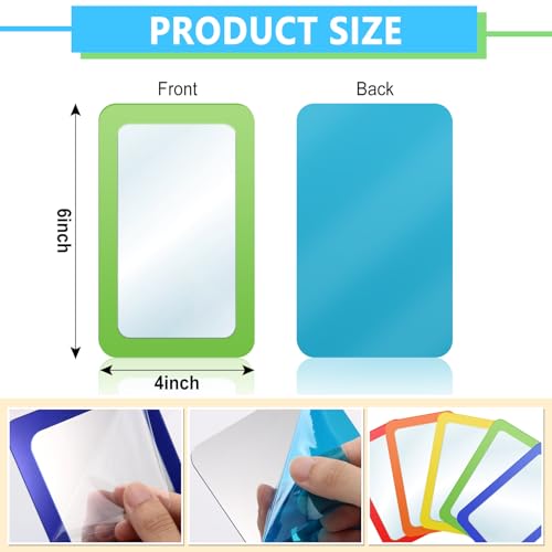15 Pcs Unbreakable Small Acrylic Mirrors for Kids - 6 x 4 Inch DIY Crafts