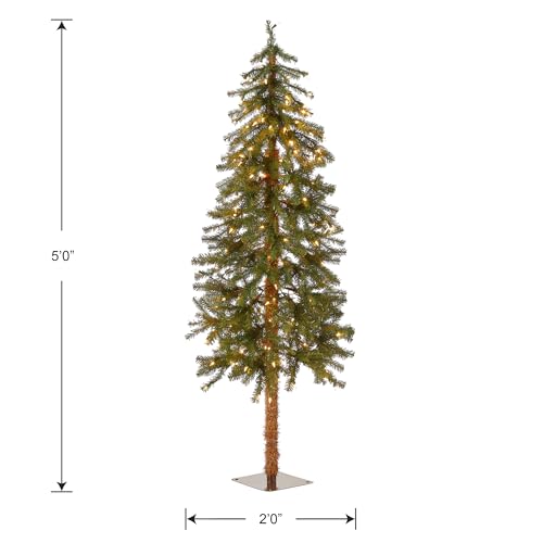 5ft Pre-Lit Hickory Cedar Artificial Christmas Tree - Lifelike & Easy Setup