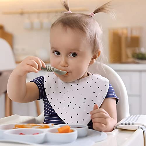 Silicone Baby Feeding Spoons 7 Pack - Soft Self-Feeding Utensils for Toddlers