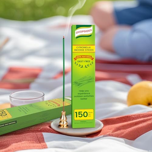 Natural Citronella Incense Sticks - Plant-Based Essential Oil Blend - 150 Pcs