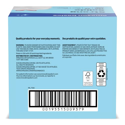 Amazon Basics Tall Kitchen Trash Bags, 13 Gallon, 120 Count, Unscented
