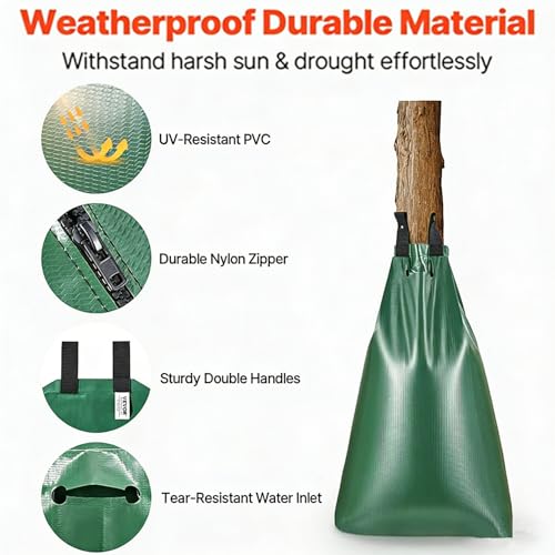 20 Gallon Slow Release Tree Watering Bag - Heavy Duty PVC Drip Irrigation 3-Pack