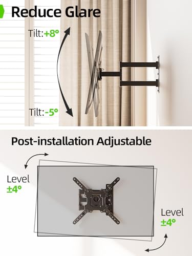 Full Motion TV Wall Mount Bracket for 26 to 60 Inch TVs, Swivel & Tilt