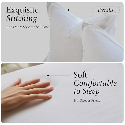 Linen Cotton Blend Euro Sham Covers 26x26, Set of 2 Farmhouse Pillow Shams