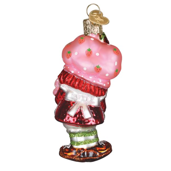 Old World Christmas Strawberry Shortcake Glass Blown Ornament, Hand-Painted Holiday Keepsake