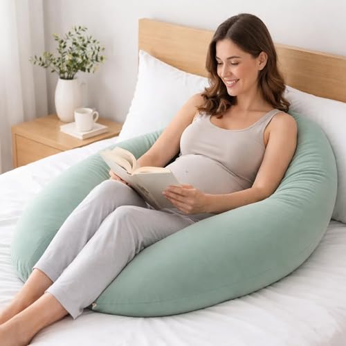 C-Shaped Pregnancy Pillow for Side Sleeping - 74 Inch Body Pillow
