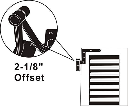 Steel Blind Shutter Hinges, 2-1/8" Offset, Matte Black, 4 Pack