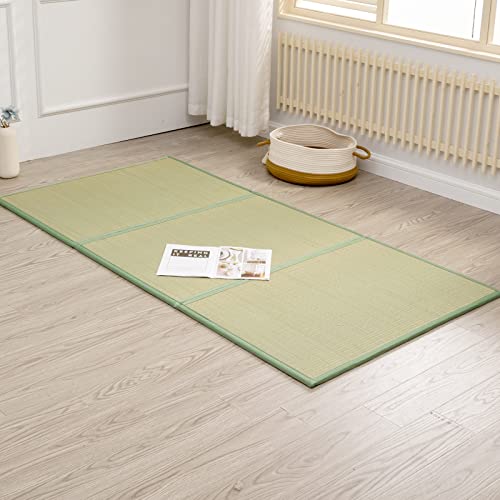 Natural Igusa Rush Grass Tatami Mat - 79" x 39" Foldable Floor Mattress