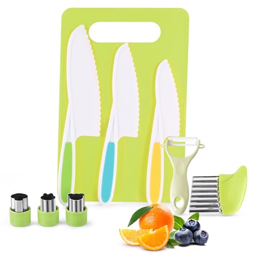9-Piece Kids Kitchen Knife Set for Real Cooking and Baking