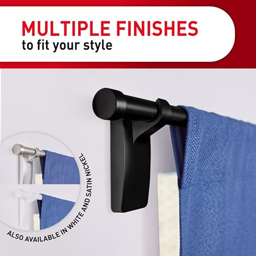 Adhesive Curtain Rod Hooks - Damage-Free Wall Mounts, Holds 10 lb