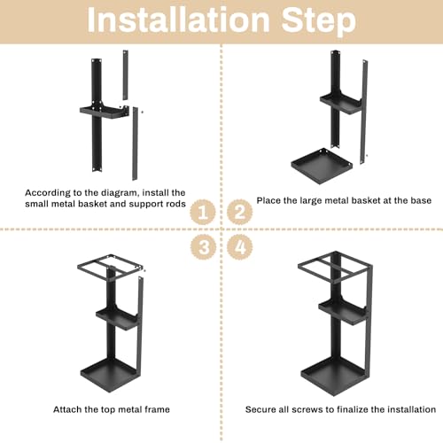 20-Inch Metal Umbrella Stand for Entryway with Drip Tray and Shelf
