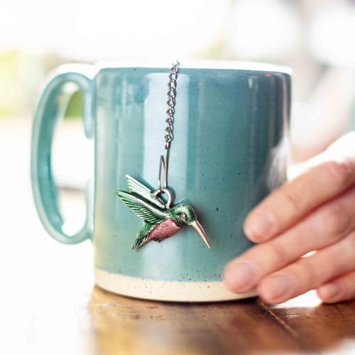 DANFORTH Hummingbird Tea Infuser with Pewter Charm - Handcrafted Loose Leaf Tea Steeper, Gift Boxed